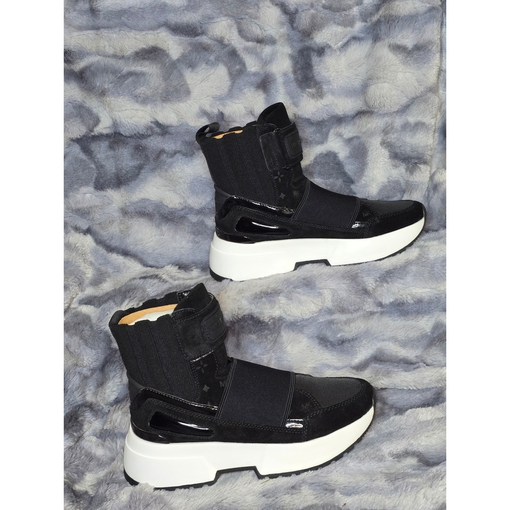NWB Michael Kors Mixed‎ Media Cosmo High Top Black Sneaker Women US 5.5